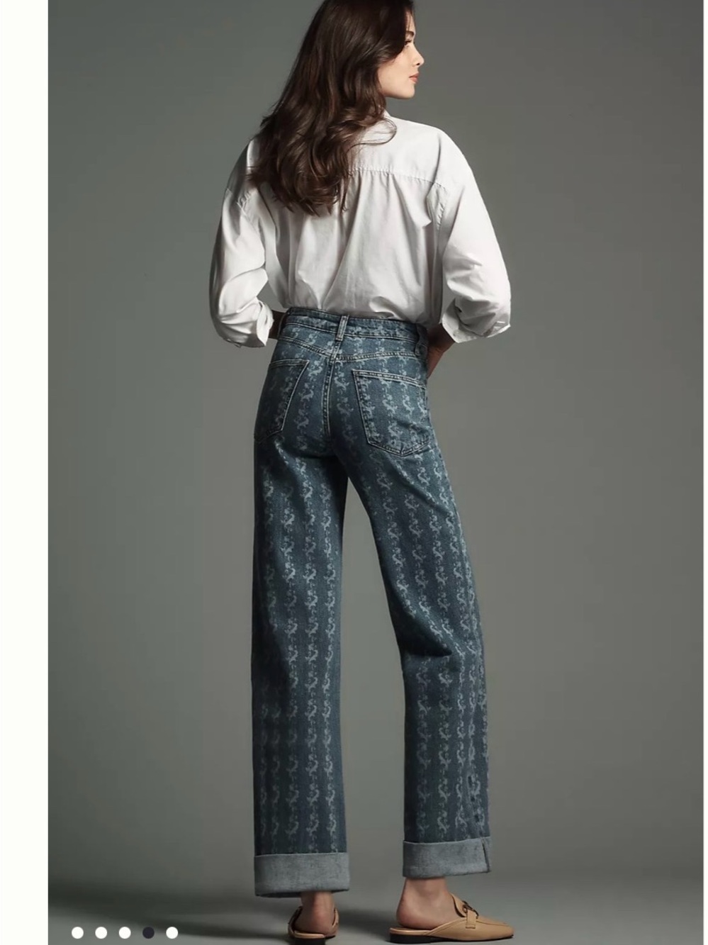 The Austyn High-Rise Cuffed Wide-Leg Jeans by Pilcro: Printed Edition - Picture 3 of 5